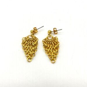 Vintage Avon Gold Tone Dangle‎ Earrings Chainmail Drop Pierced Costume Jewelry